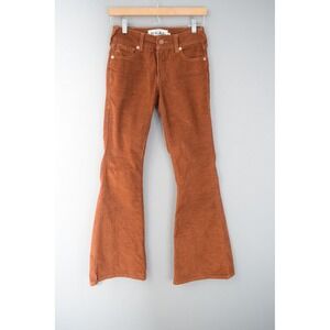 Ariat Corduroy Flare Jeans 25 Brown Orange Rust Western Cowgirl
